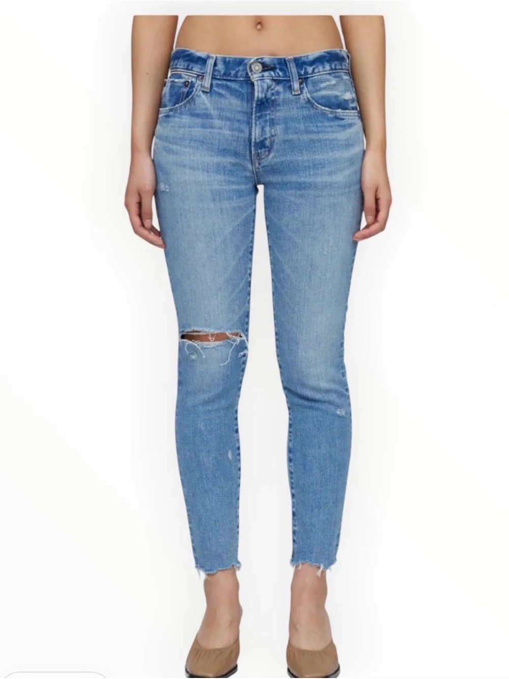 Moussy Vintage DewPew Mid Rise Distressed Skinny Jeans NWT 28